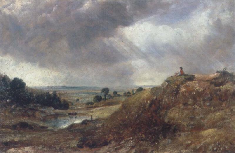 John Constable Branch Hill Pond,Hampstead Heath with a boy sitting on a bank oil painting image